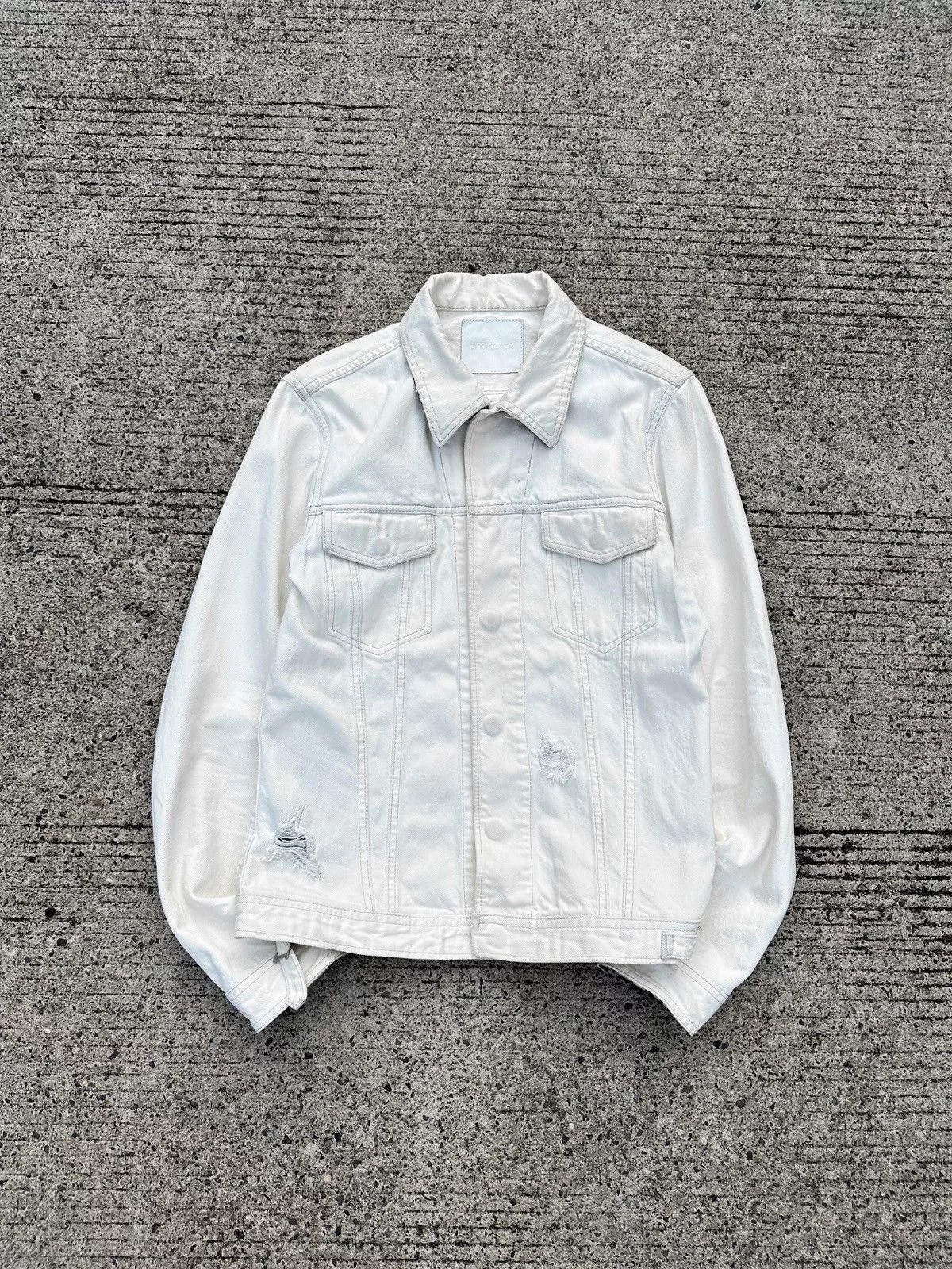 Isamu Katayama Backlash Denim Jackets Isamu Katayama Backlash Backlash Leopard Damage Trucker Jacket White