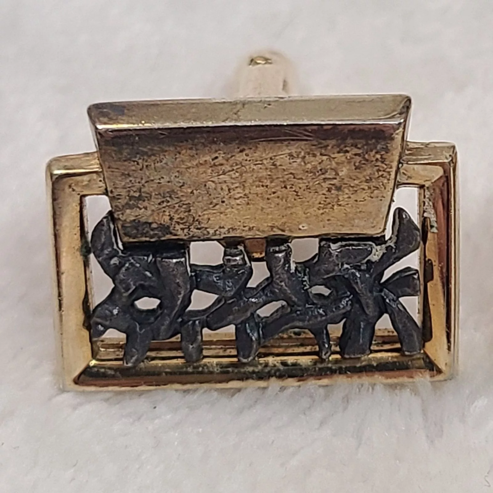 Vintage Miscellaneous Vintage Anson Gold Tone & Black Cufflinks