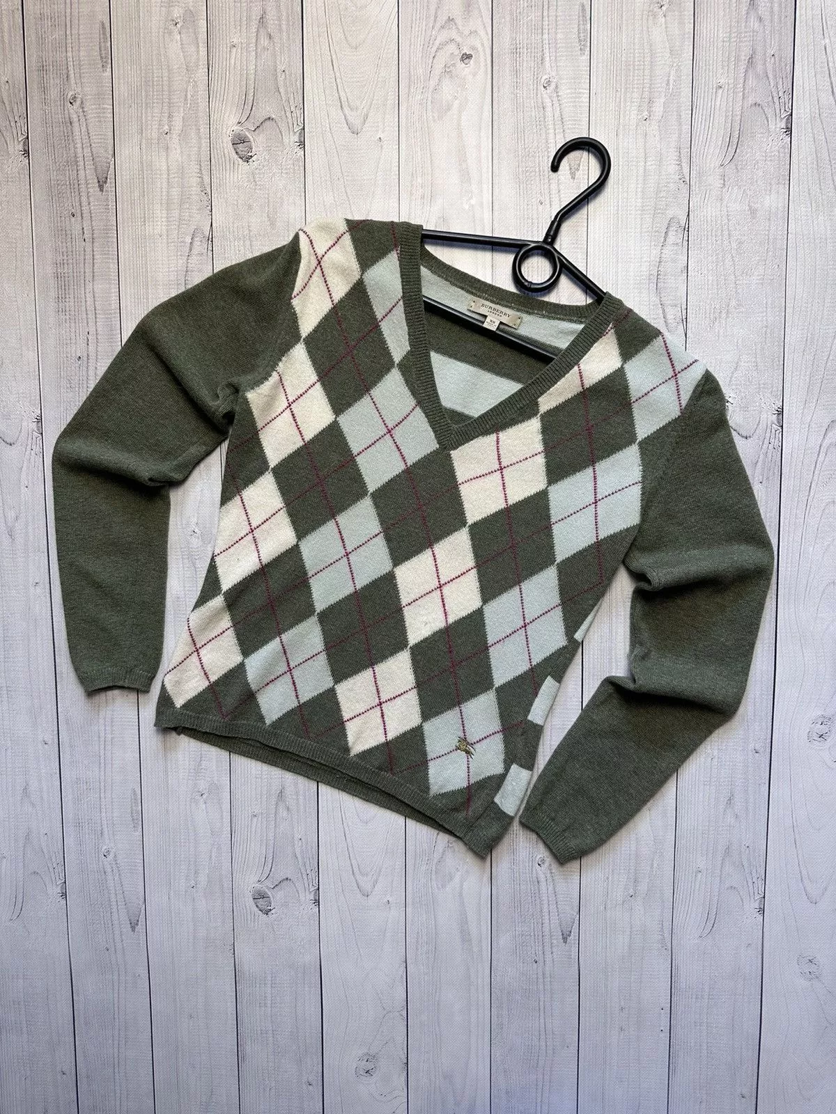 Burberry Sweaters Burberry × Vintage Vintage Burberry Women’s sweater size Xs Diamond rare Green Luxury
