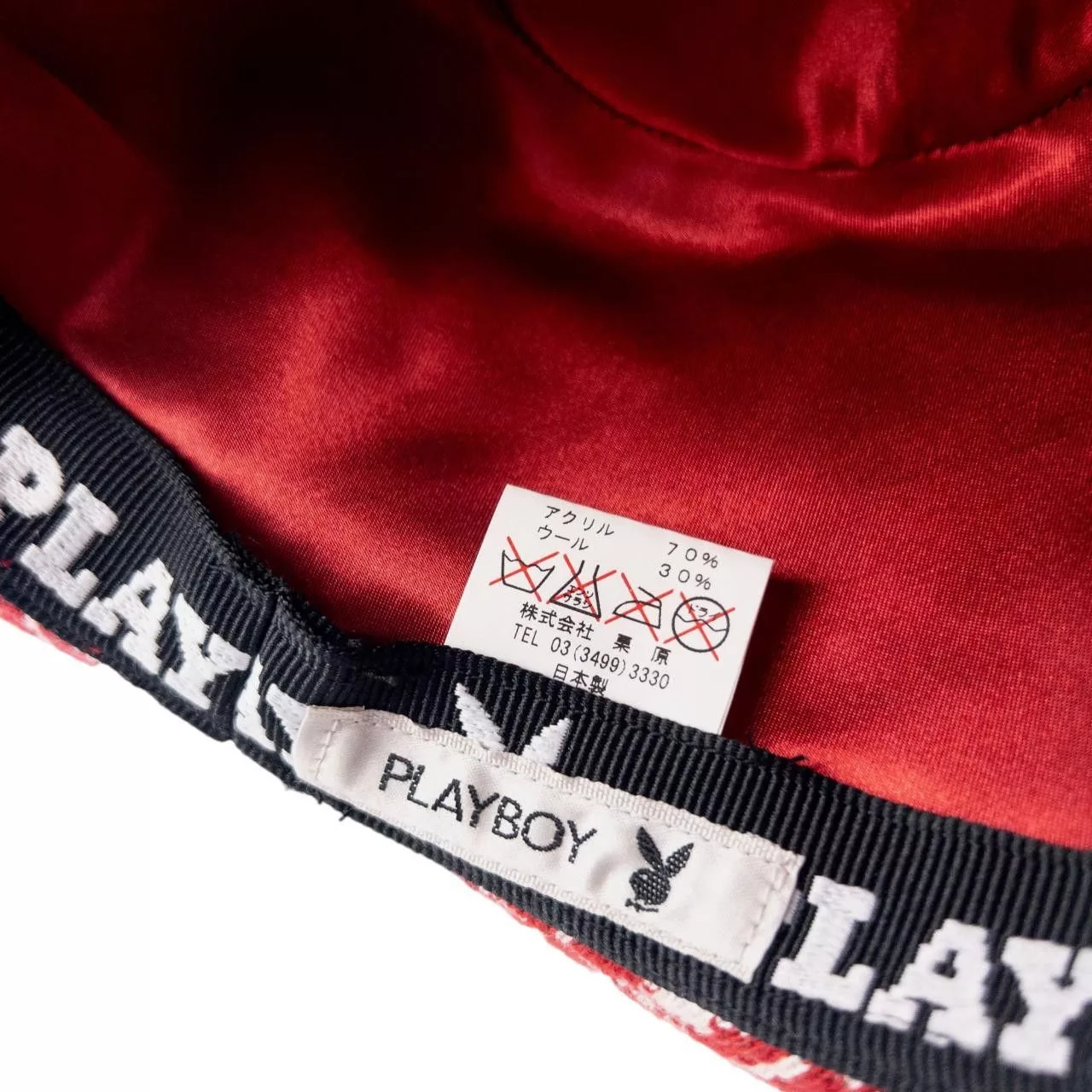 Playboy Hats Vintage Playboy Monogram Hat Red