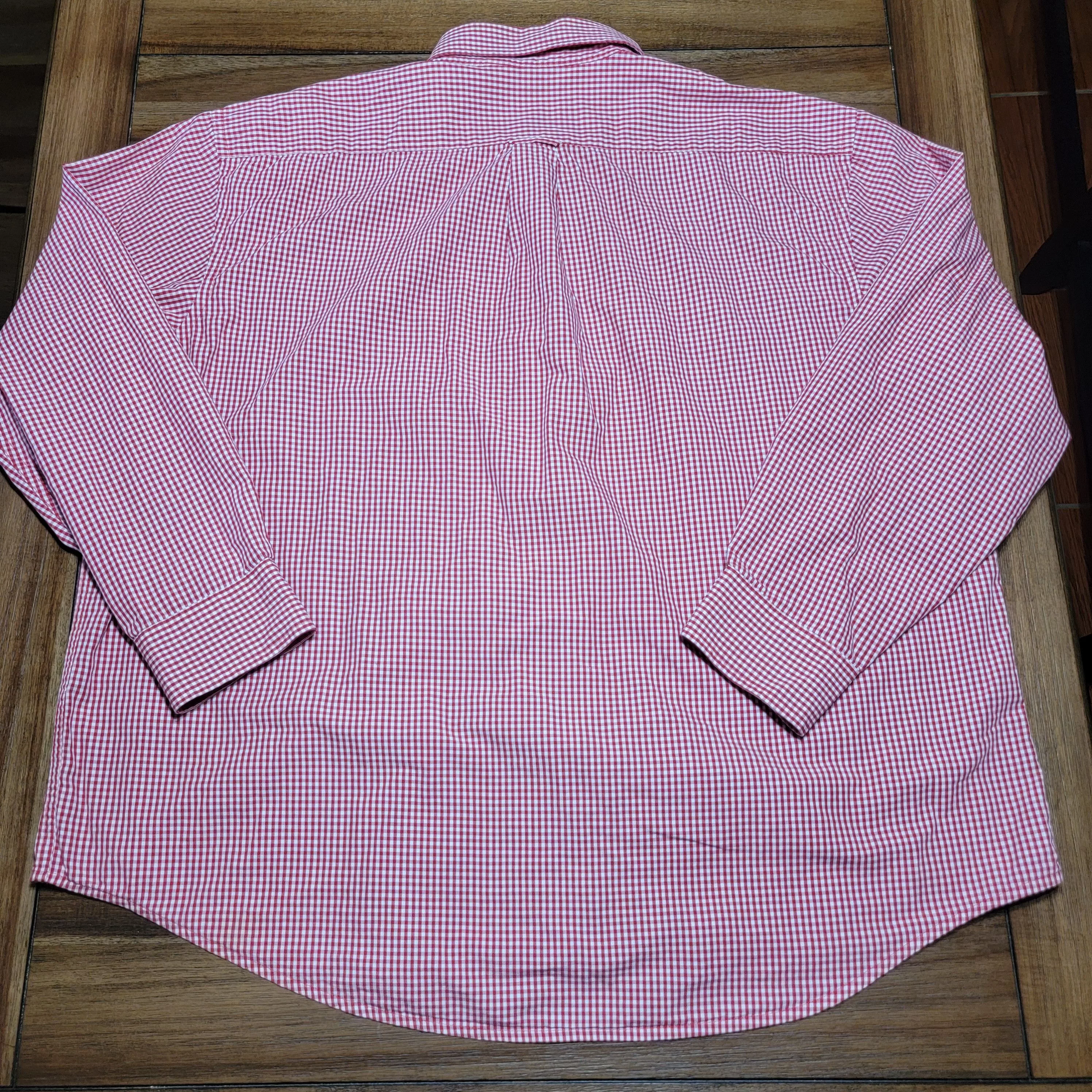 Izod Shirts Button Ups IZOD Full Button LS Tiny Red & White Squares - Size XXL