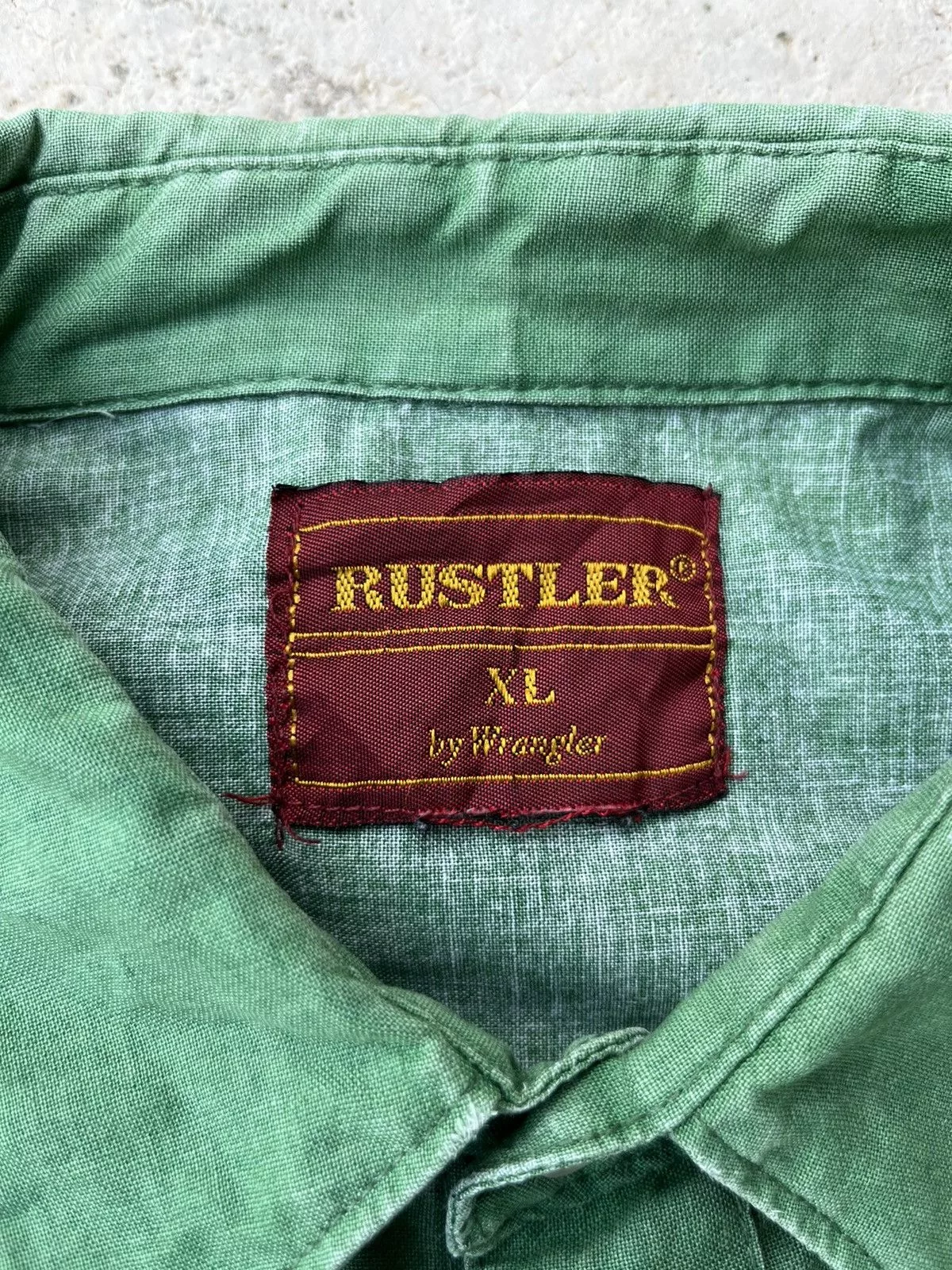 Rustler Shirts Button Ups Rustler × Vintage × Wrangler Vintage 1980s Rustler by Wrangler Shirts Green