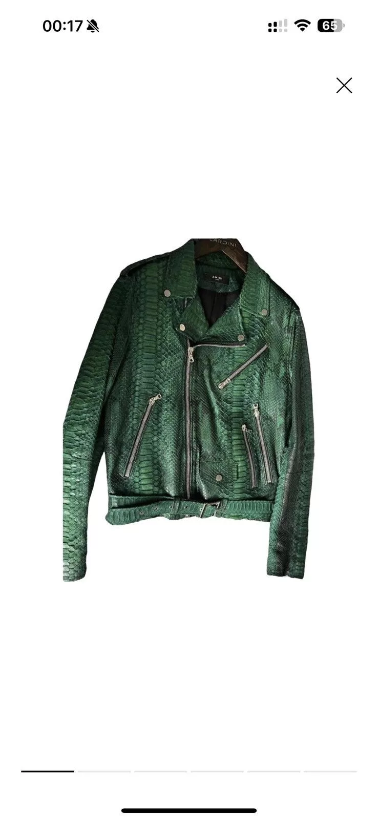 Amiri Leather Jackets Amiri Python jacket Green