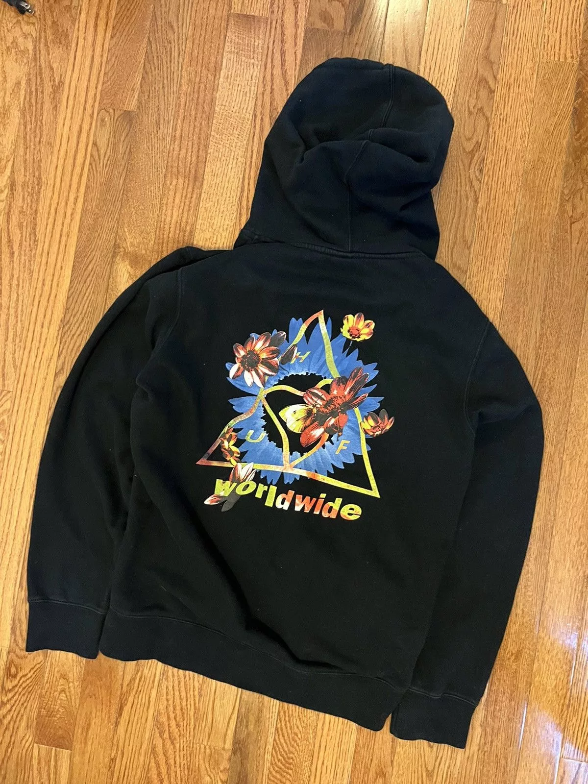 Huf Sweatshirts Hoodies Huf Worldwide Come down TT p/o black hoodie triple triangle Streetwear