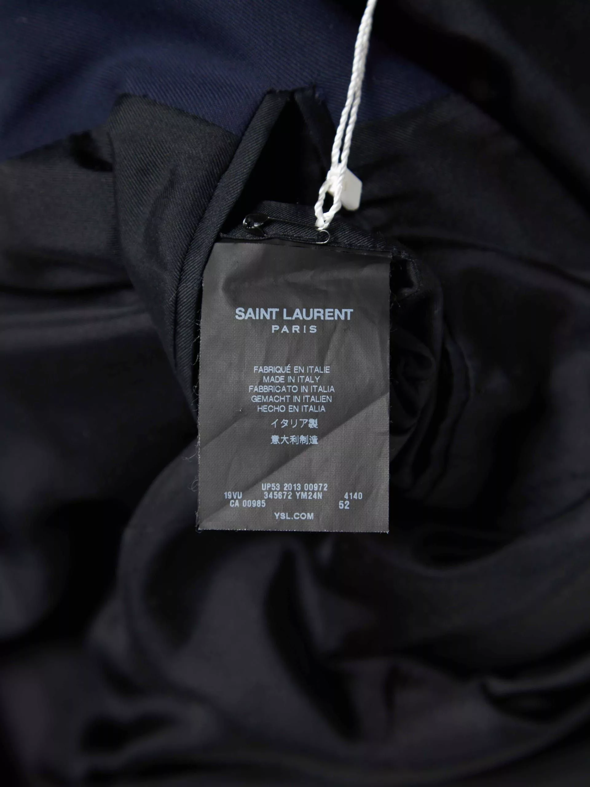 Saint Laurent Paris Light Jackets Saint Laurent Paris Navy Button Woolen Silk Blazer Blue