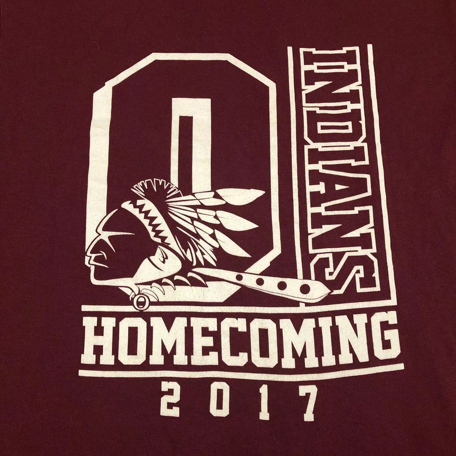 Gildan Short Sleeve T Shirts Gildan Maroon ‘Indians Homecoming’ 2017 Graphic Number Tee Red