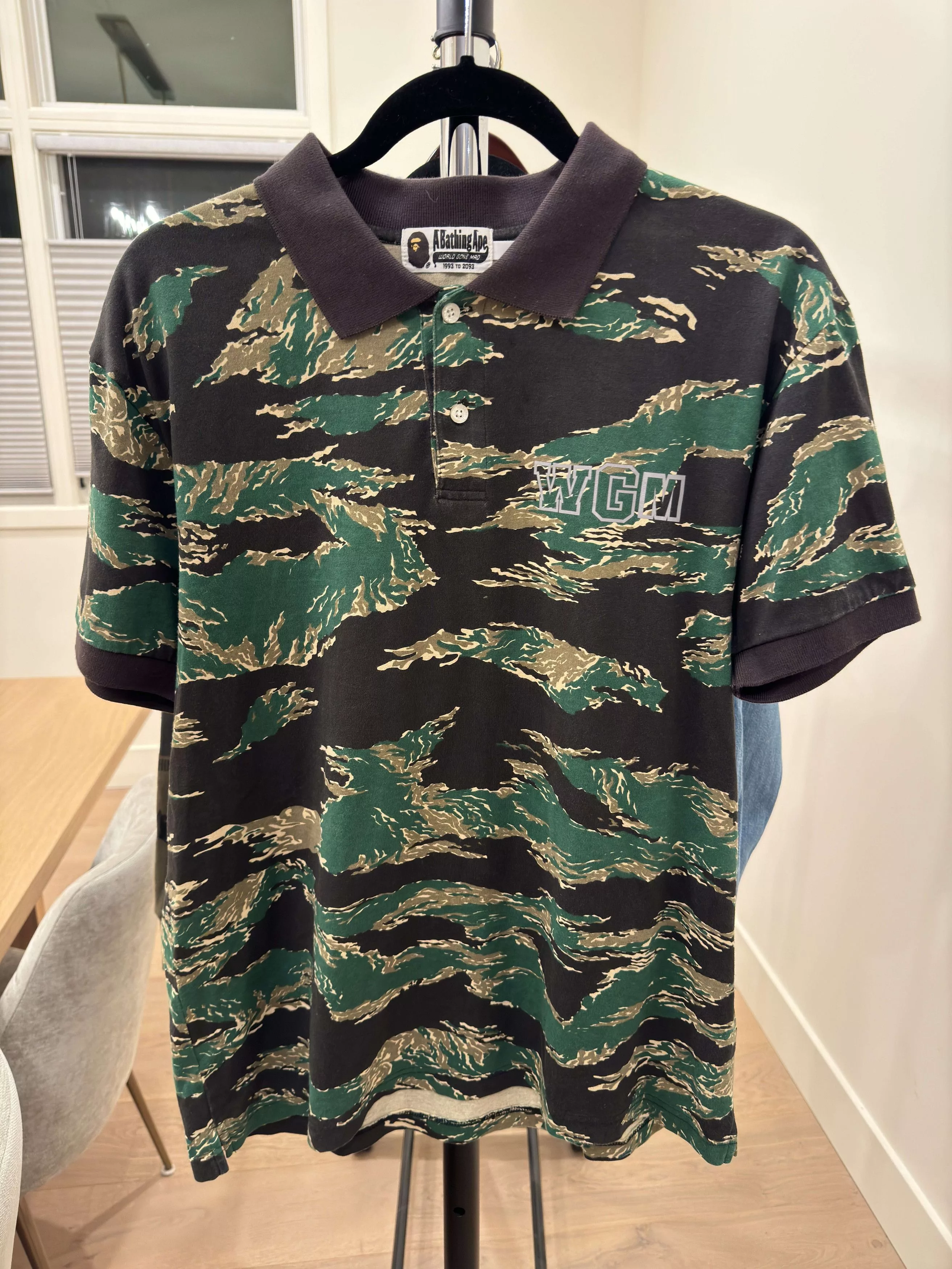 Bape Polos Bape Tiger Camo Shark Polo Green