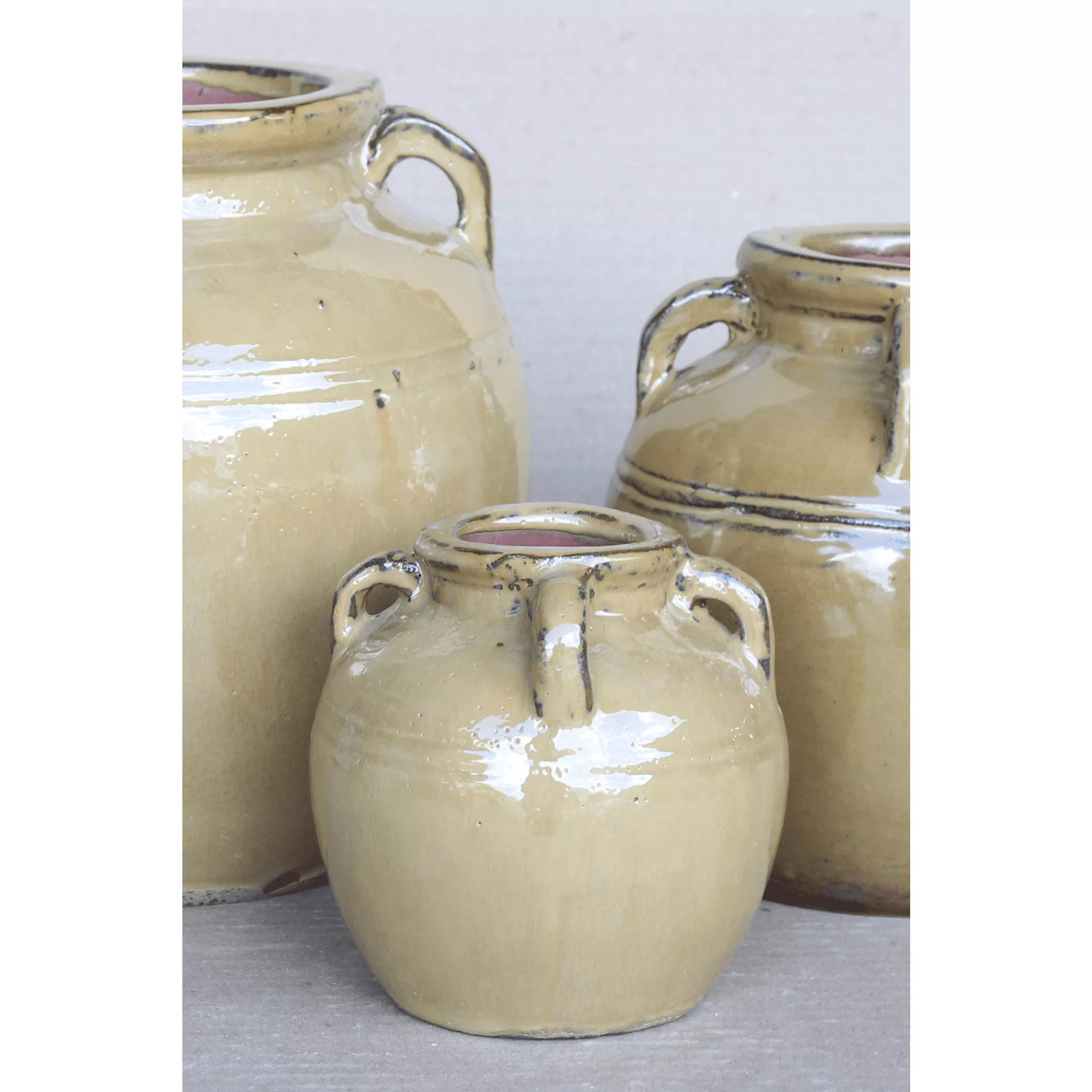 Chevalier Cream Glazed Vase With Handles - Curated Home Decor