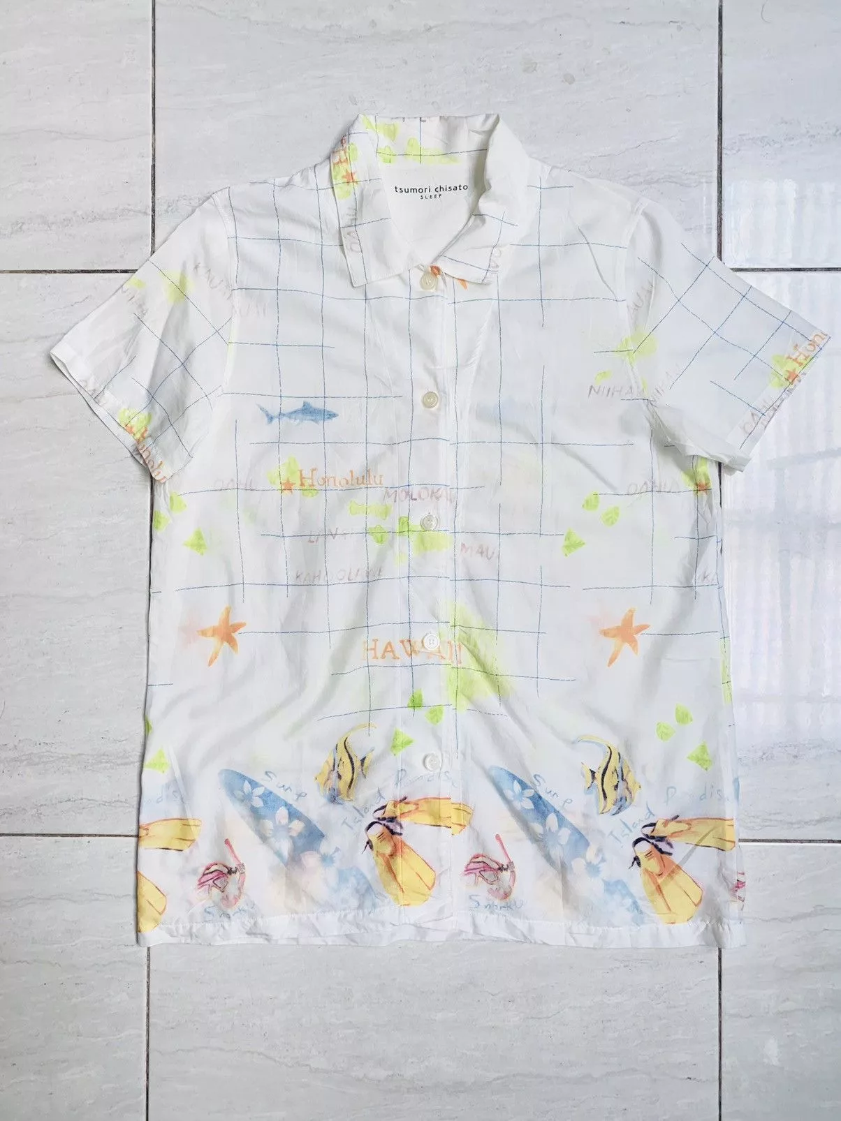 Issey Miyake Button Ups Issey Miyake Tsumori Chisato SLEEP Printed Shirt White