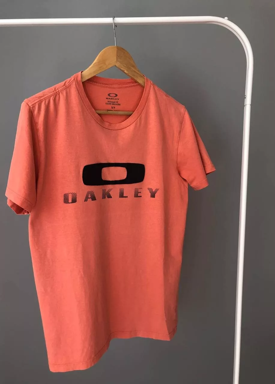 Oakley Short Sleeve T Shirts Oakley × Vintage Vintage Oakley Embroidery Center T-shirt big logo Pink Streetwear
