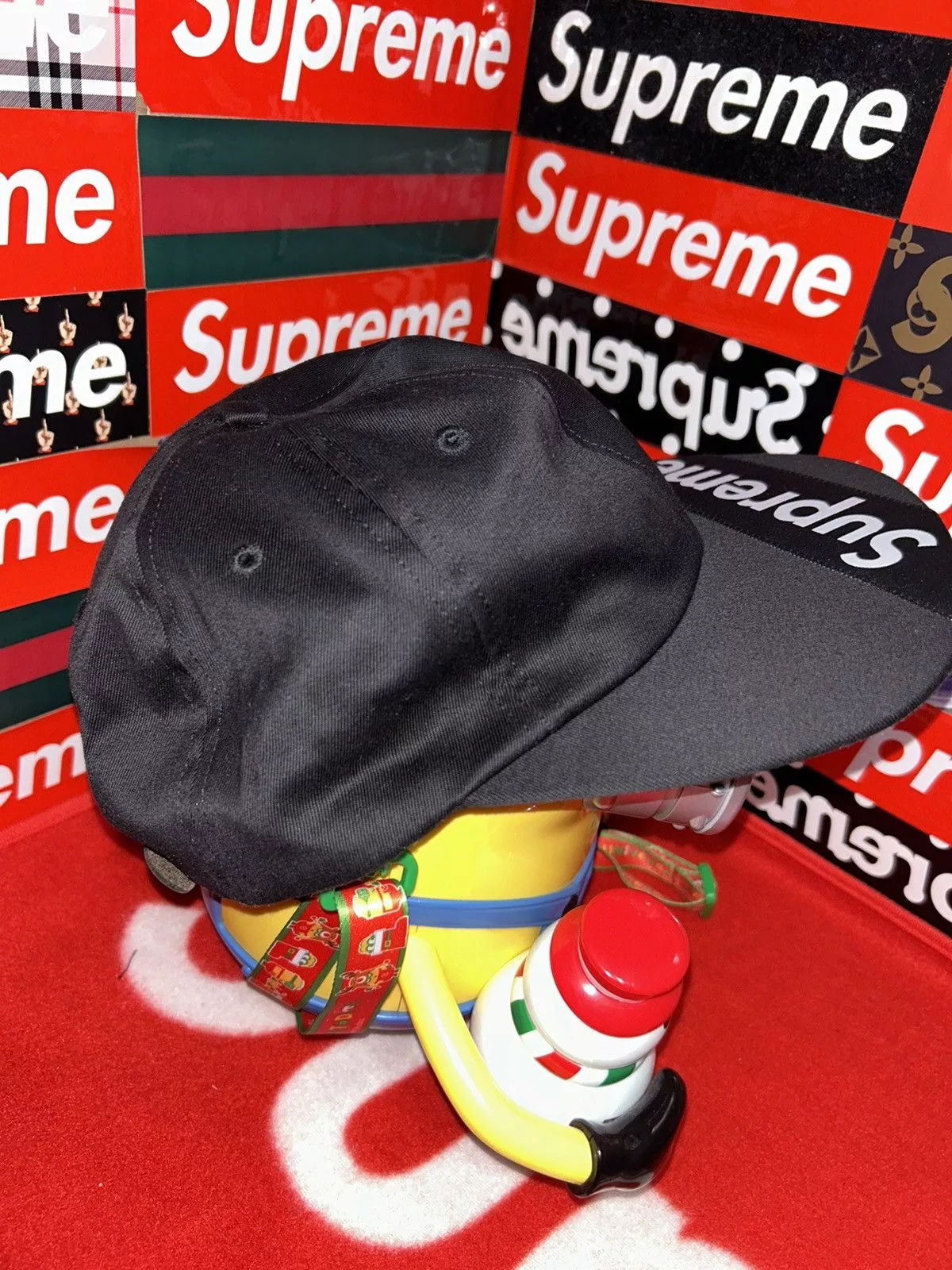 Supreme Hats Supreme Visor Label 6-Panel Black SS18 NEW