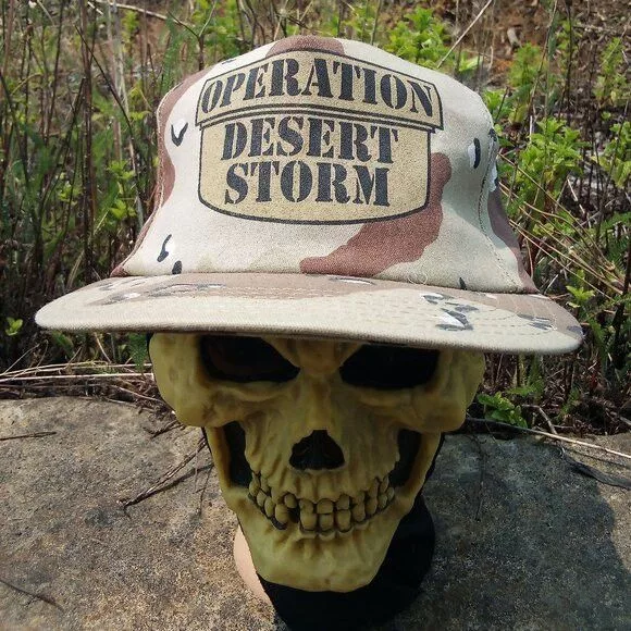 Vintage Hats Vintage NWT DS Operation Desert Storm Camouflage Snap Back Hat Brown Streetwear