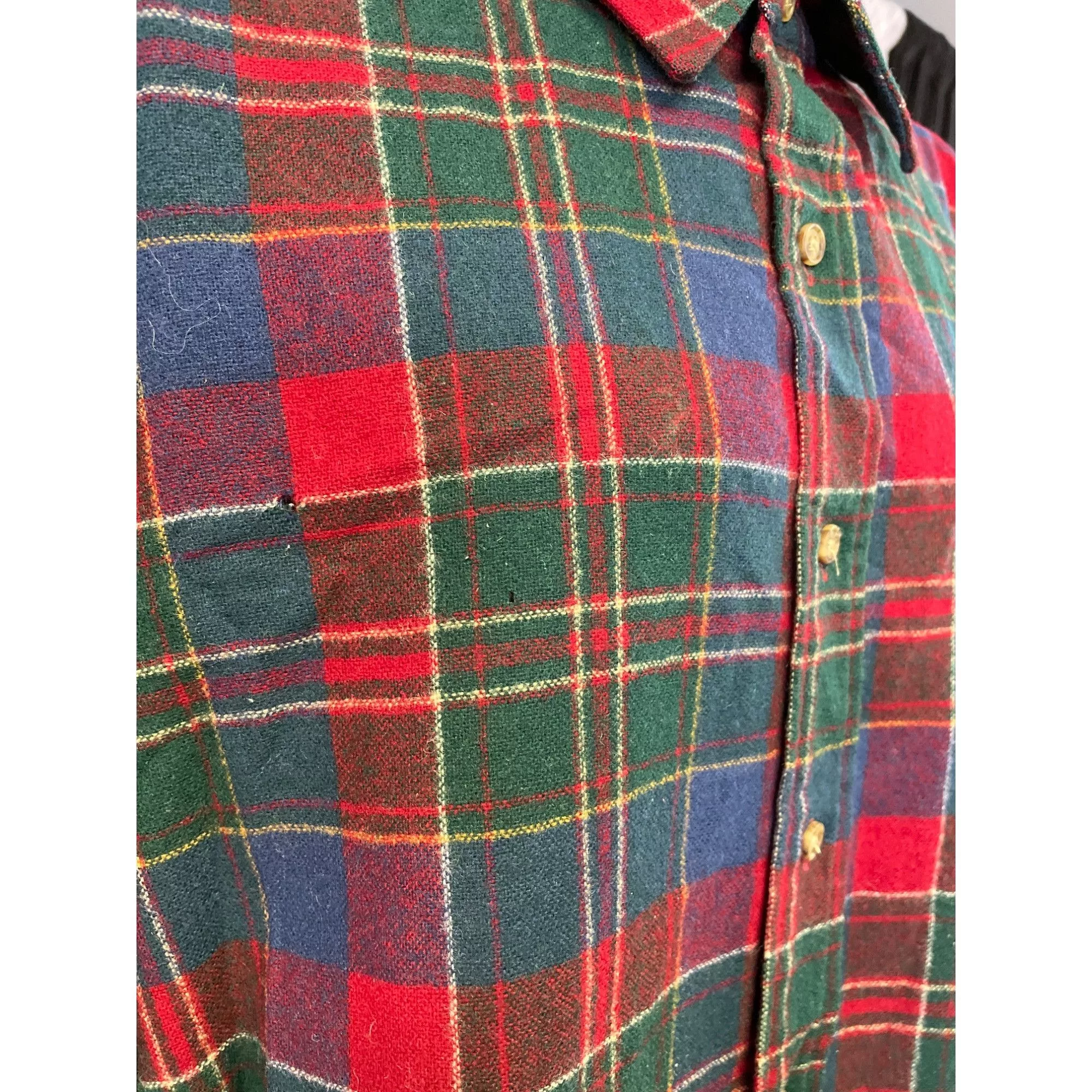 Pendleton Long Sleeve T Shirts Pendleton Men's Red Plaid Wool Long Sleeve Button up Shirt X