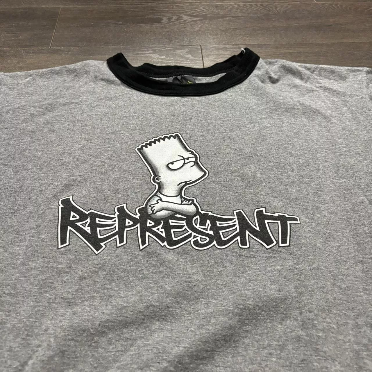 Changes Short Sleeve T Shirts Changes Vintage The Simpsons Bart Simpson Represent T Shirt 00s M Gray