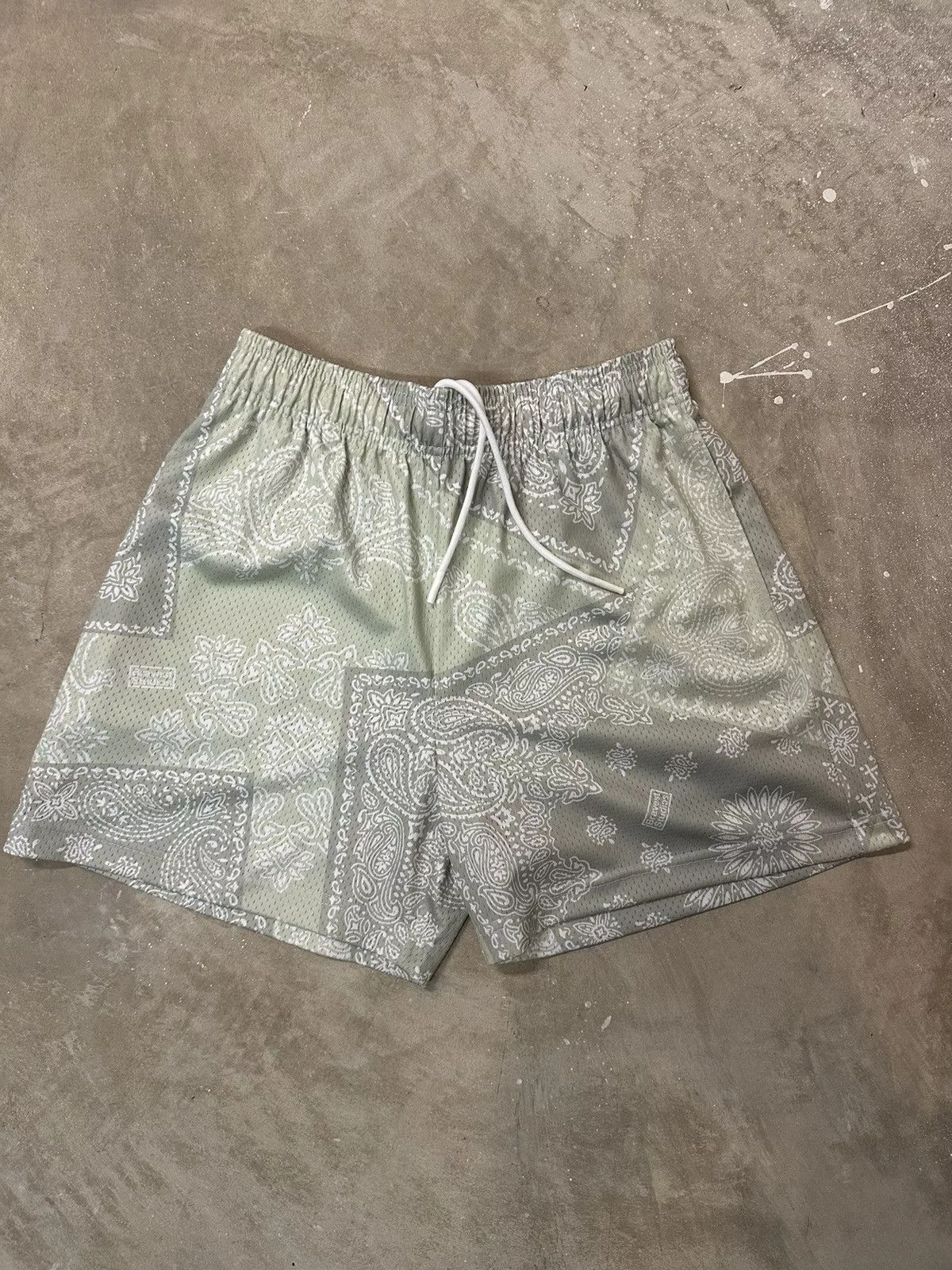 Bravest Studios Shorts Bravest Studios Porcelain Paisley SAGE Mesh Shorts Medium Green