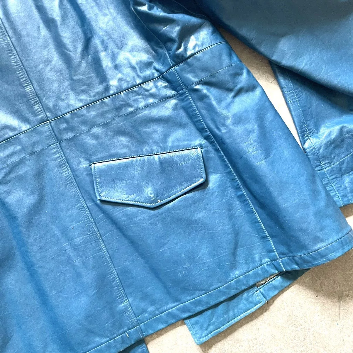 Jil Sander Leather Jackets Jil Sander Teal Leather Jacket Blue