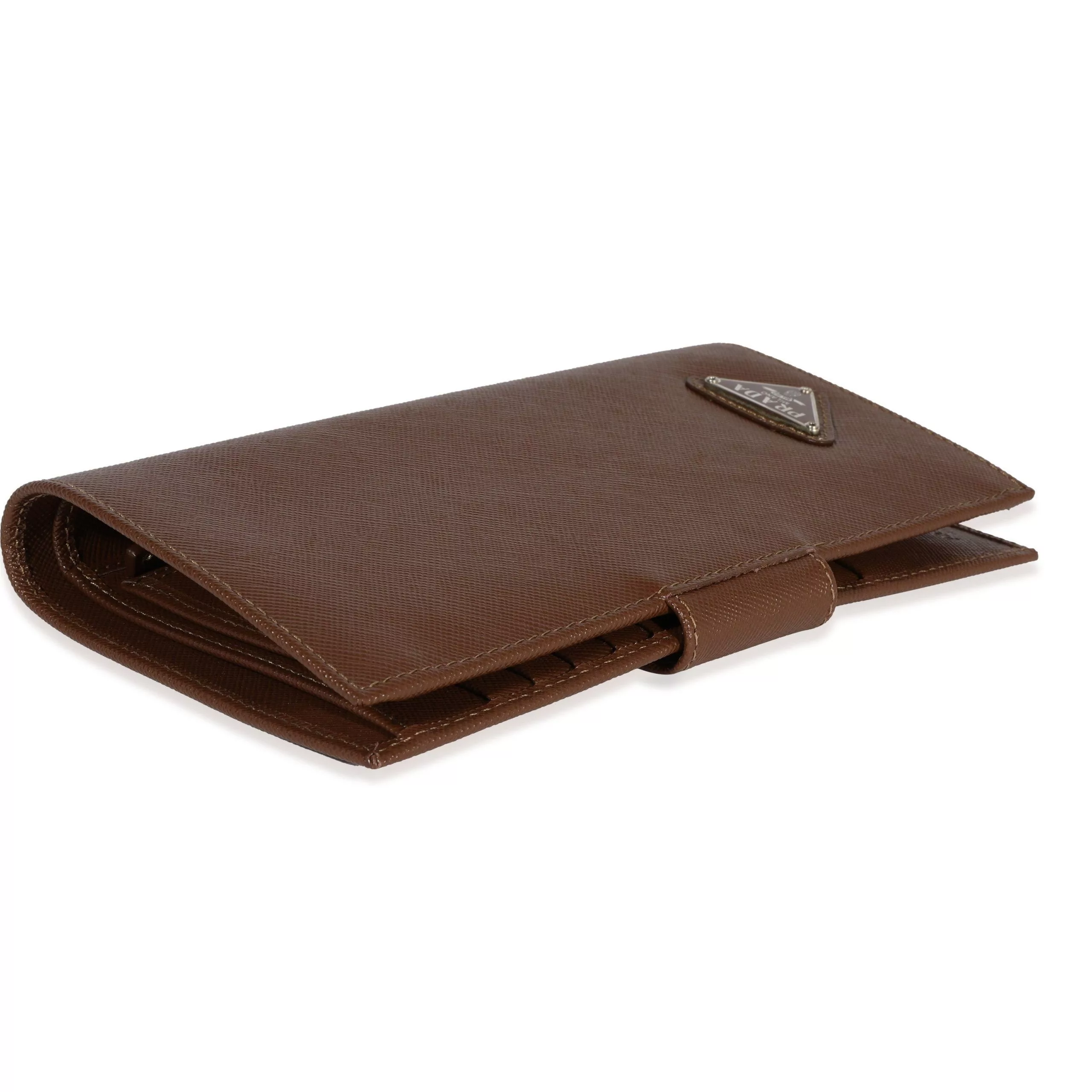 Prada Rings Prada Cacao Saffiano Leather Wallet Brown