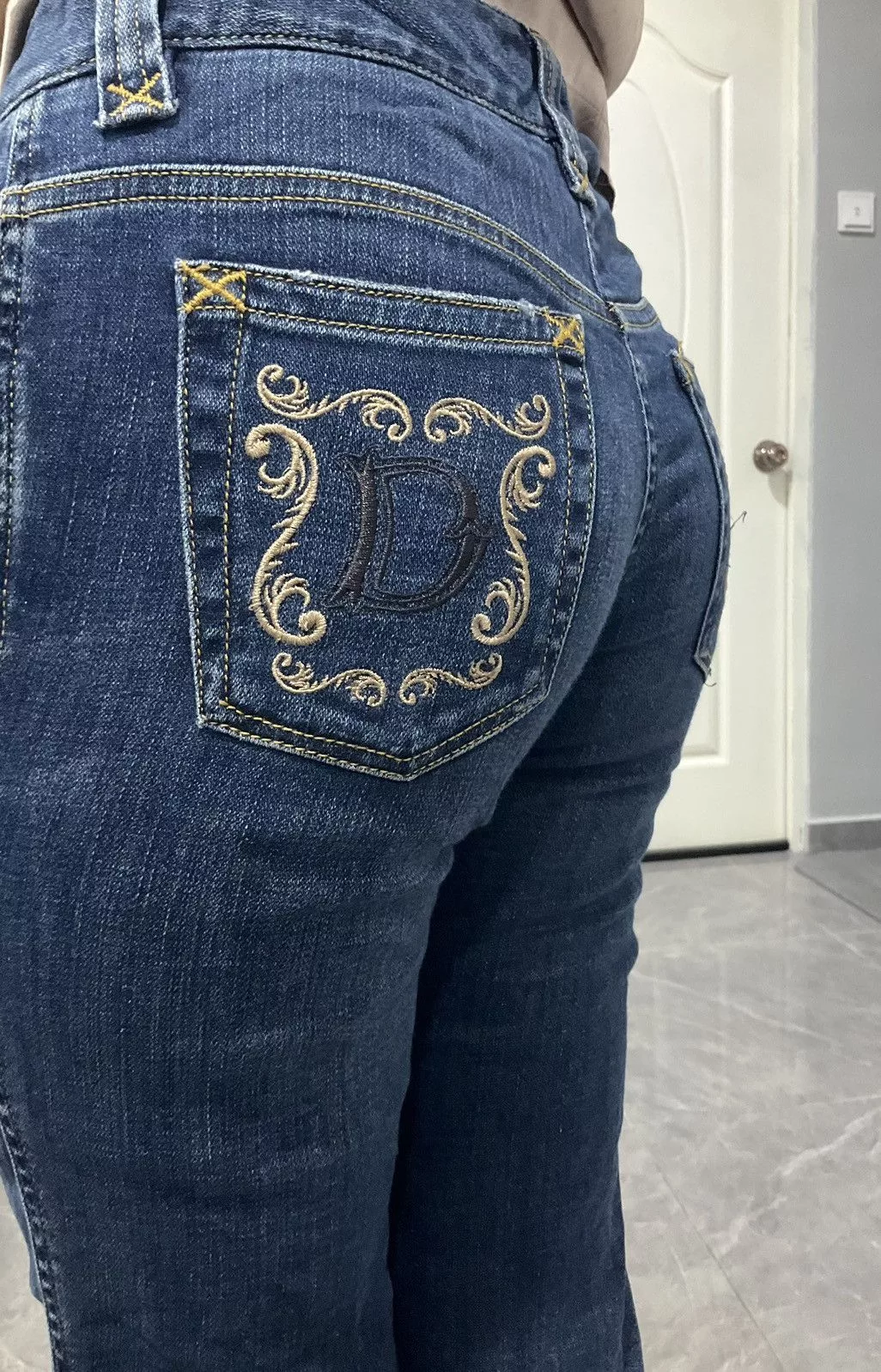 Dolce & Gabbana Jeans Dolce & Gabbana × Vintage Vintage D&G Straight Cut Big Logo At Pocket Embroidered Blue