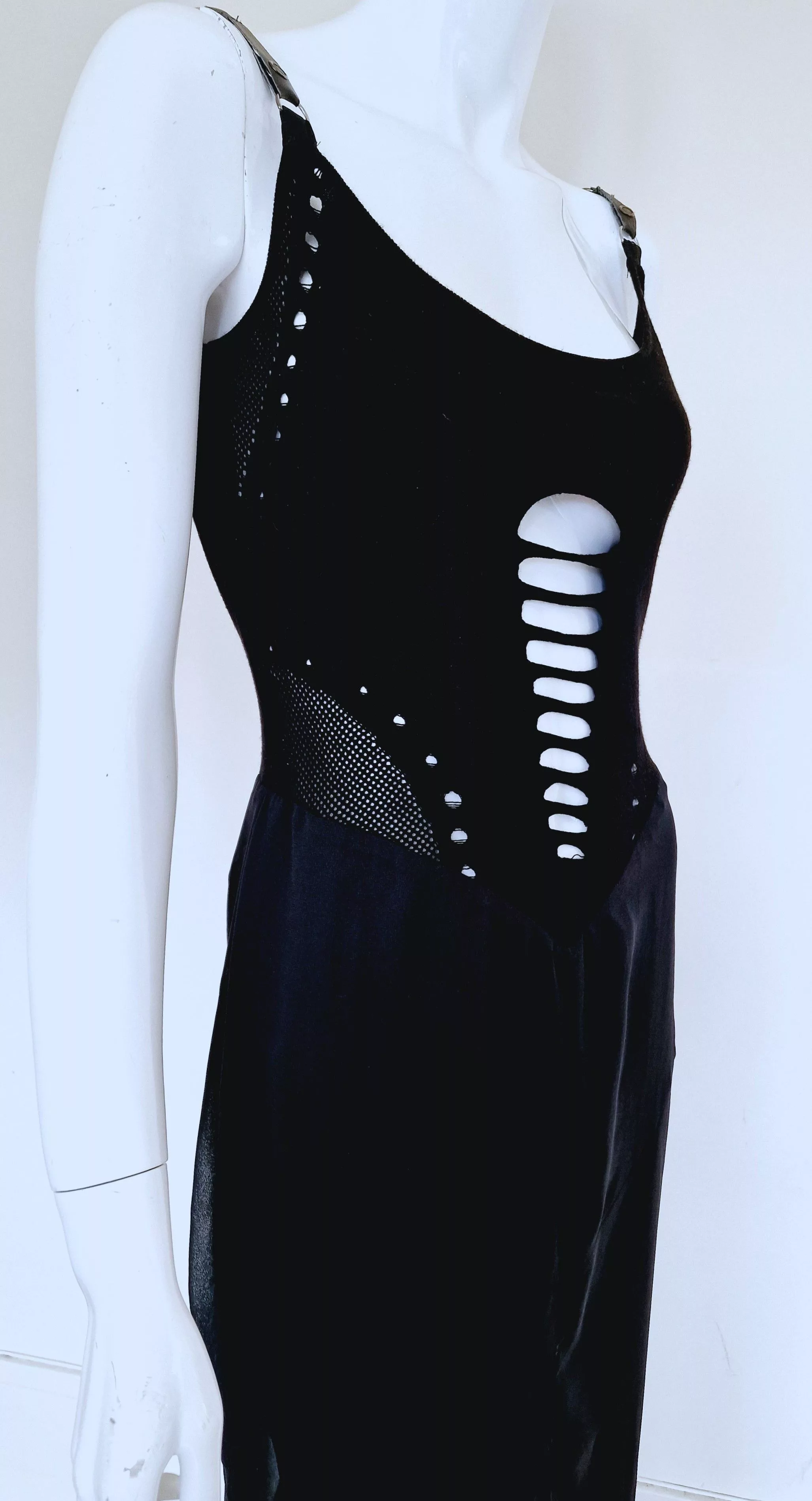 Versace Maxi Dresses Gianni Versace Cutout Cut Out Net Bondage Medium LargeDress Black