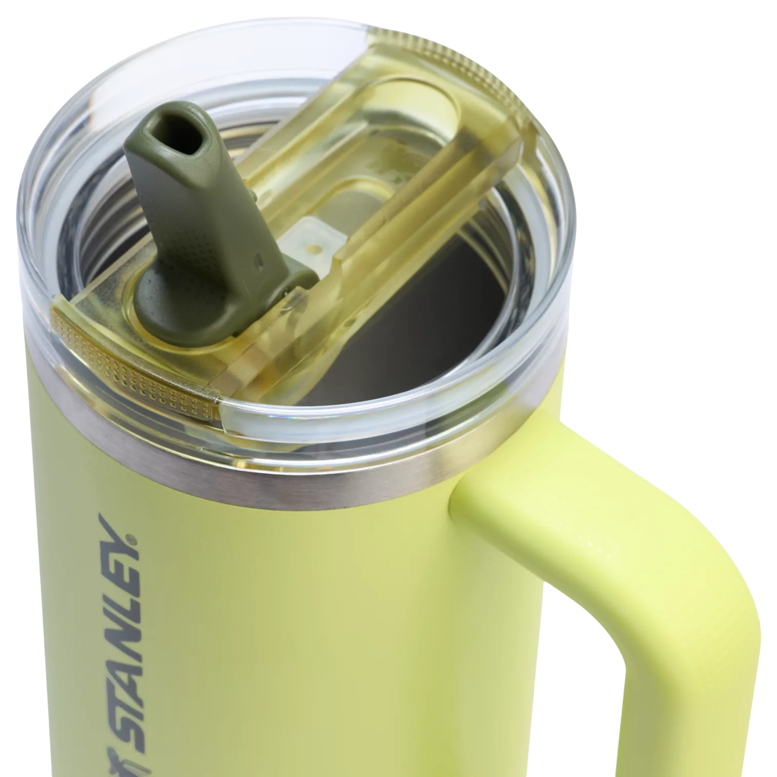 Stanley 30 OZ IceFlow Flip Straw Stainless Steel Tumbler In Prickly Pear Green