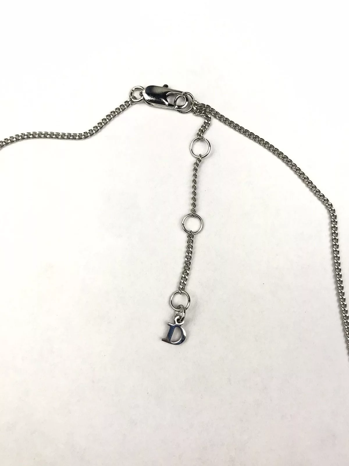 Dior Necklaces Dior Spell-out Plate w/ Crystals Silver