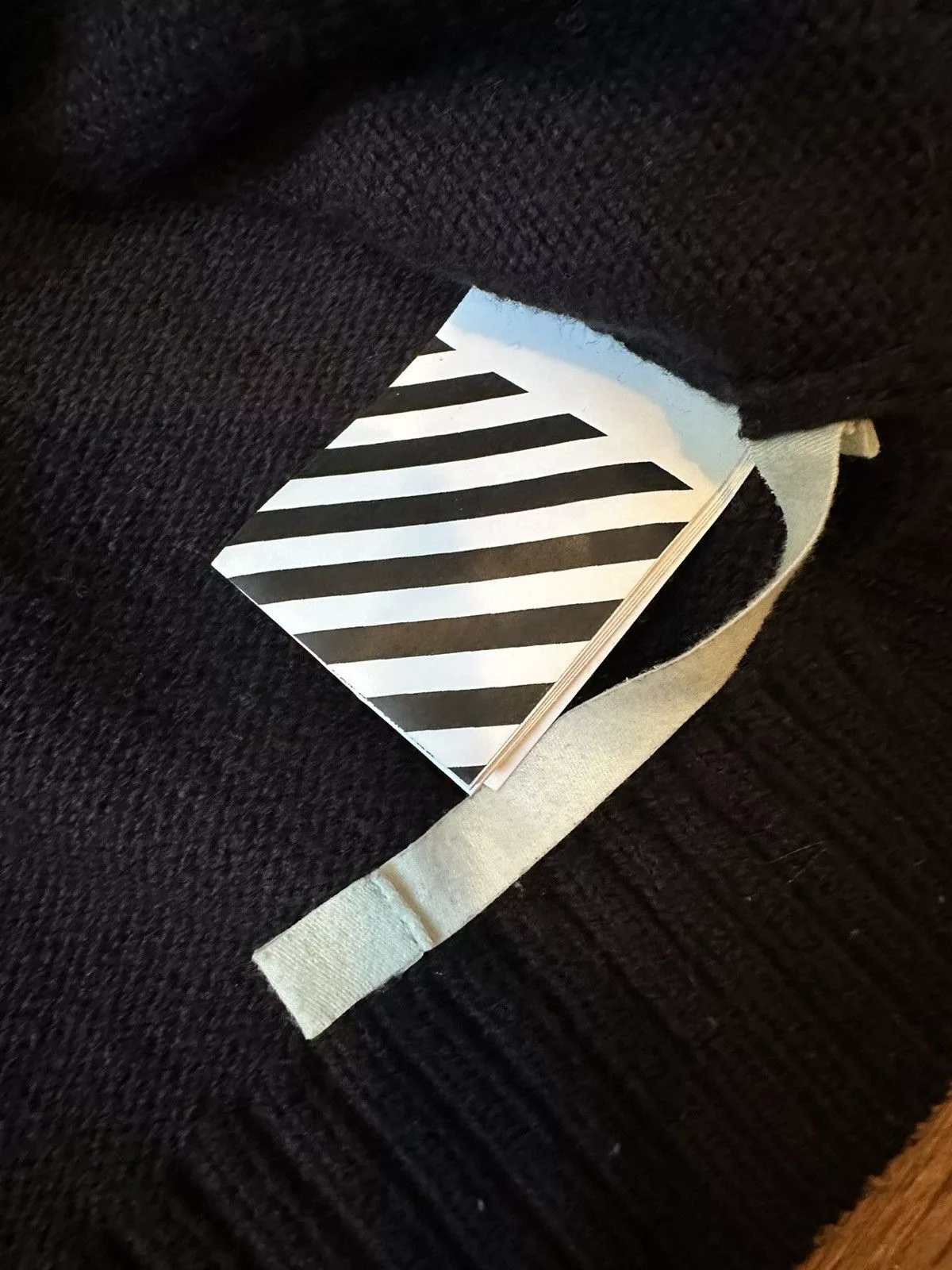 Off-White Sweaters Knitwear Virgil Era Off-White Distressed Knitted Sweater Black
