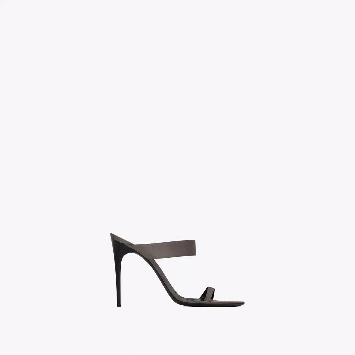 Saint Laurent Paris Heels Saint Laurent Paris o1s1wg110724 Martha Mules in Silk Satin in Storm Grey Gray