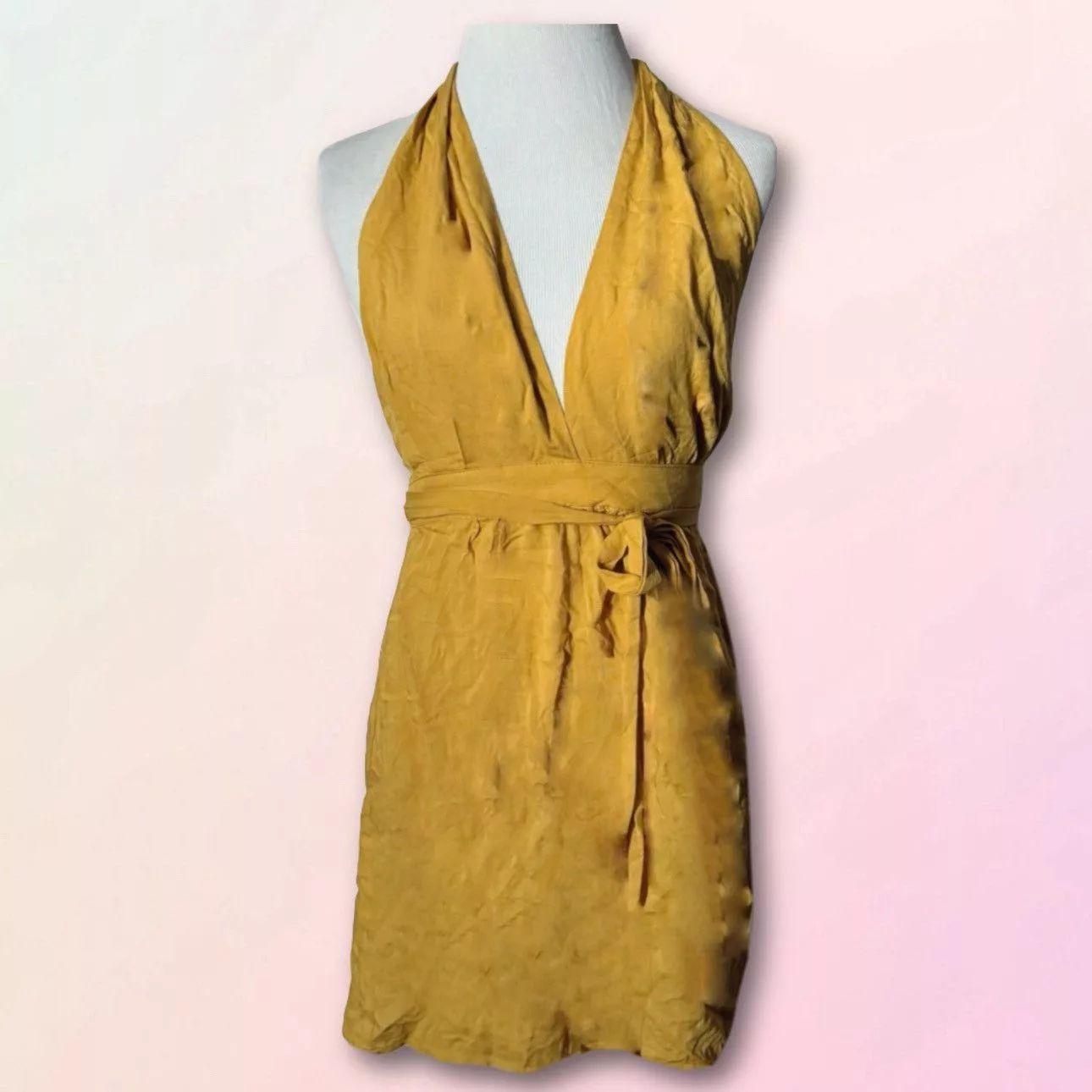 Other Mini Dresses Other Lulu’s, Golden Mustard, Yellow Mini Wrap Dress Streetwear
