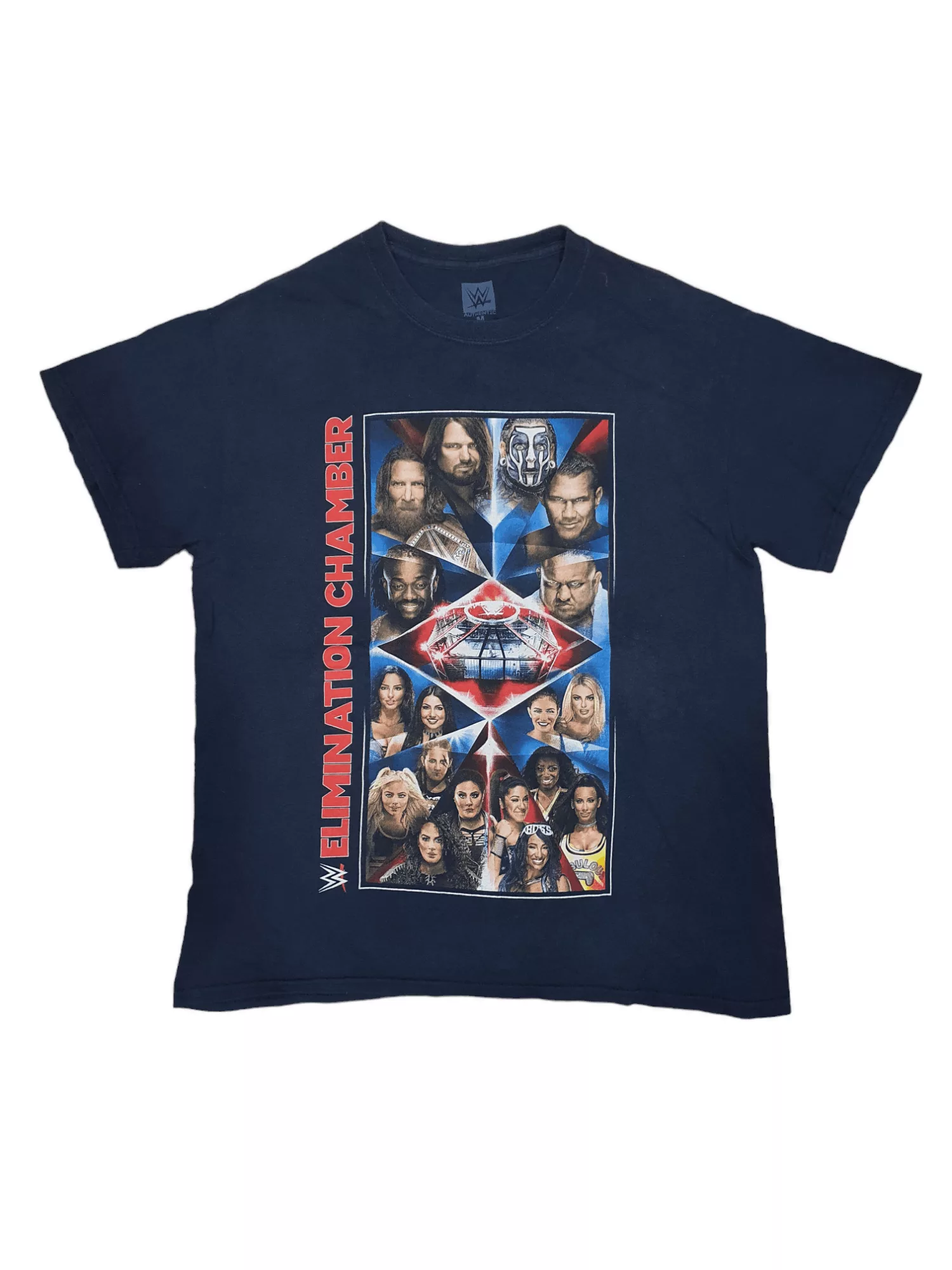 WWE Short Sleeve T Shirts Vintage 00's Wwe Elimination Chamber Live At Houston 🌟 Blue