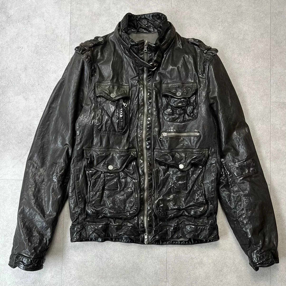 Neil Barrett Leather Jackets Neil Barrett Padded Buffalo Leather Jacket XS Blac Brown