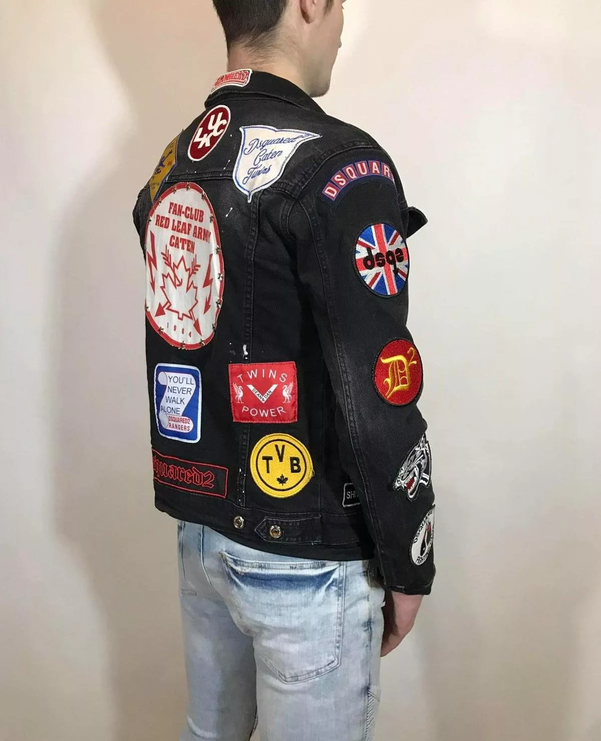 Dsquared2 Denim Jackets Dsquared2 made in Italy denim jacket with patch patches Black