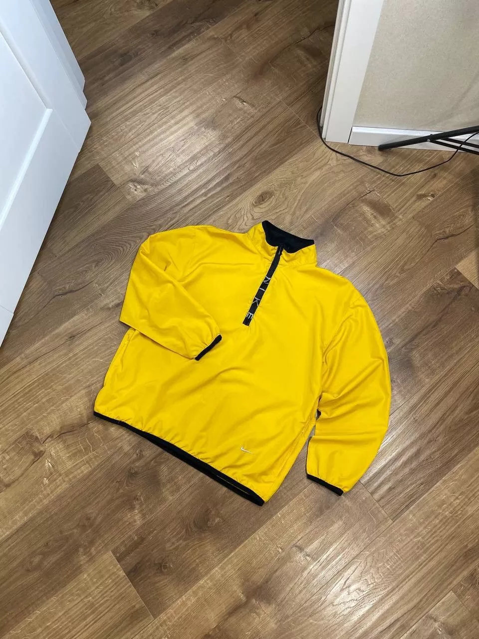 Nike Bombers Nike × Vintage Vintage Nike Y2K Style Hot Yellow Logo Anorak Bomber Jacket Streetwear