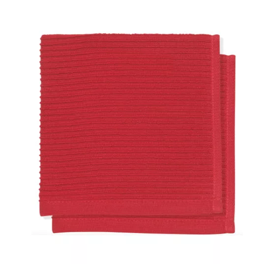 Red Ripple Dishcloth 2/set