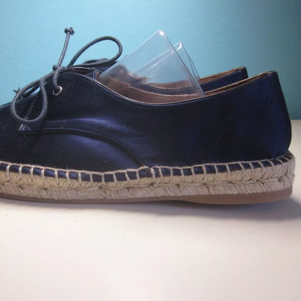 Tabitha Simmons Flats Tabitha Simmons Blue Satin Espadrilles 38 7.5