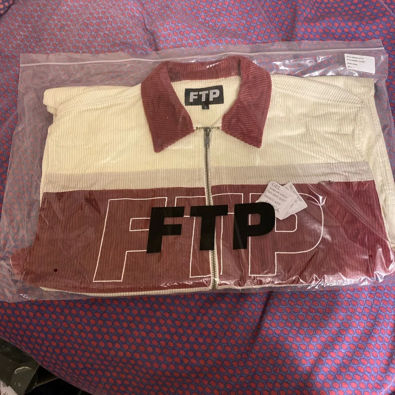 Fuck The Population Light Jackets Fuck The Population FTP Cream/Maroon Corduroy Jacket White