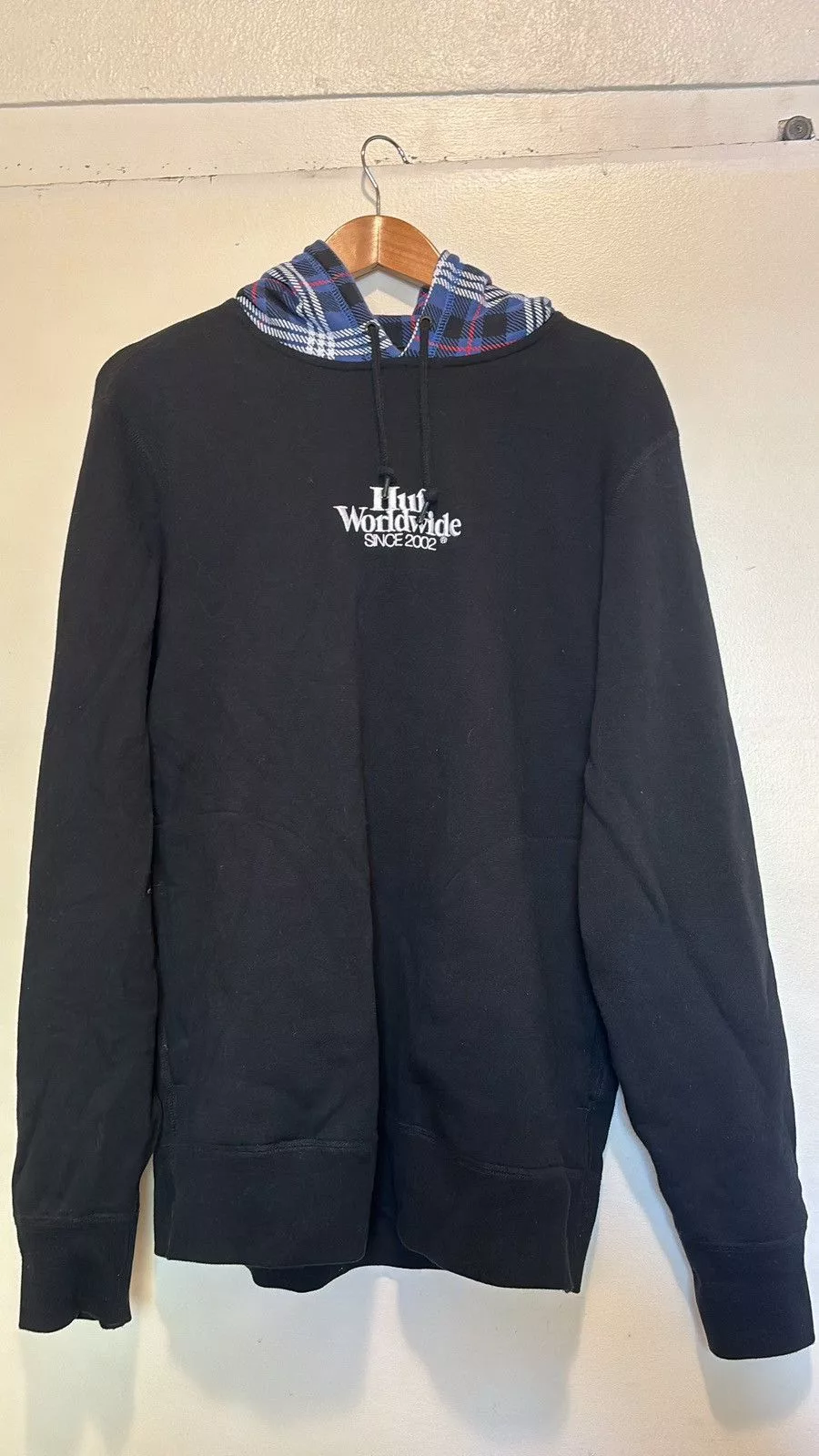Huf Sweatshirts Hoodies Huf Plaid Hoodie Black