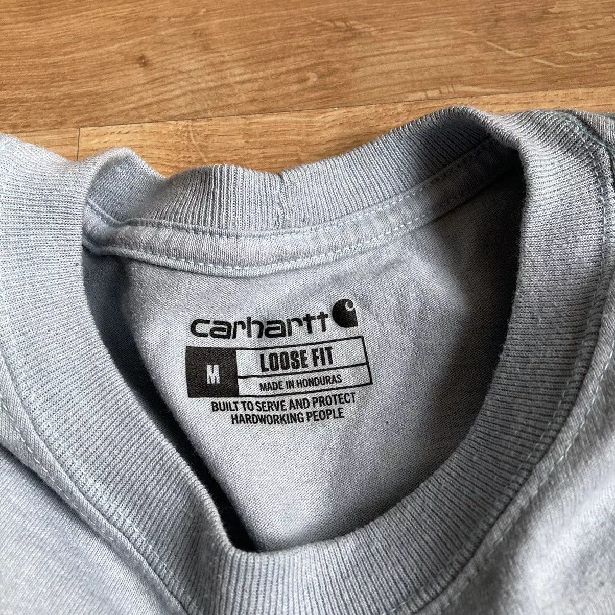 Carhartt Short Sleeve T Shirts Carhartt × Vintage Crazy Vintage Essential Blue Carhartt Pocket Tee Shirt Faded Streetwear