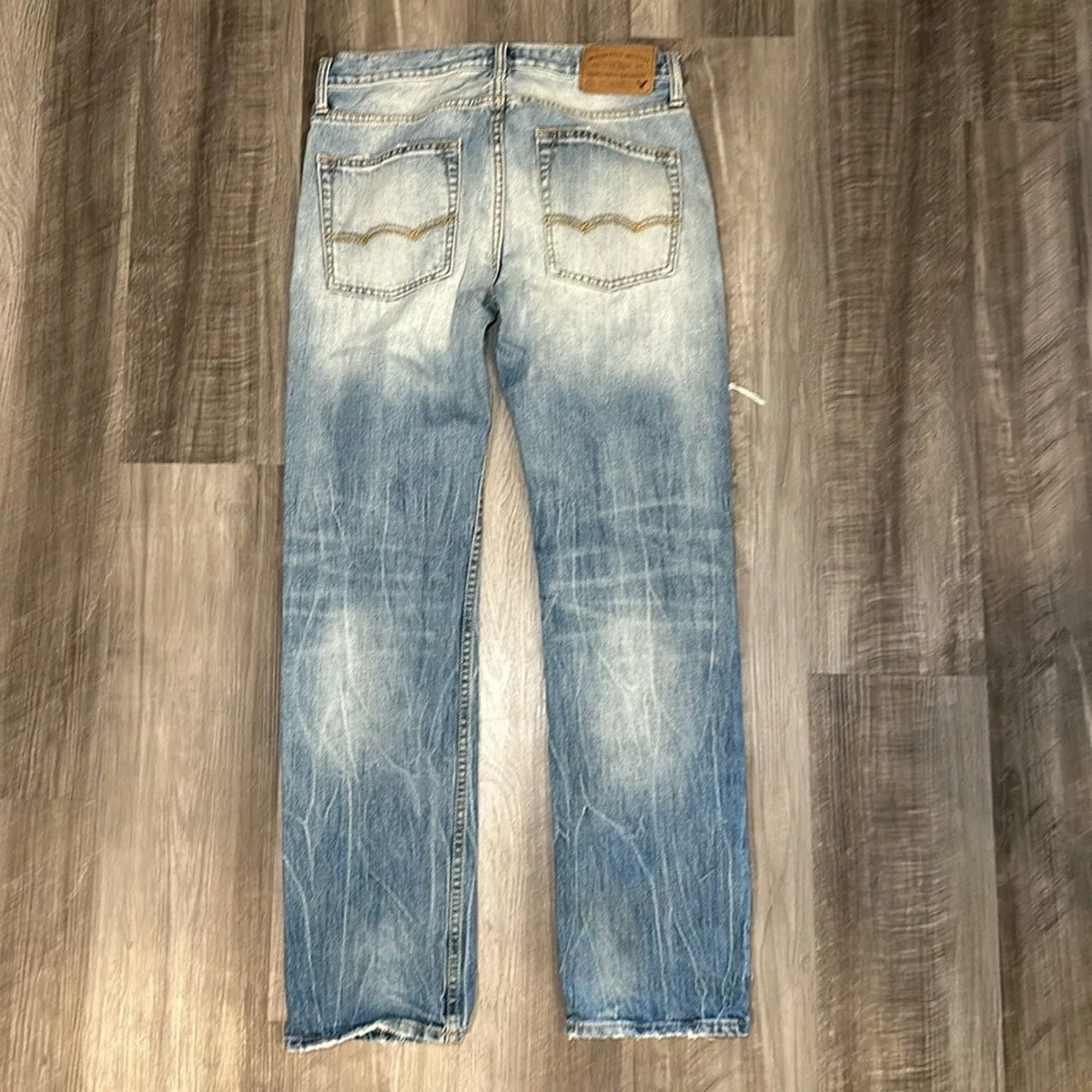 American Eagle Outfitters Denim American Eagle Outfitters American Eagle Distressed Slim Straight Jeans - 29x32 Blue