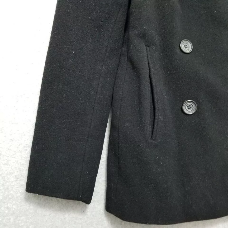 Calvin Klein Jackets Calvin Klein Coat Womens 2P Pockets Buttons Wool Jacket Black