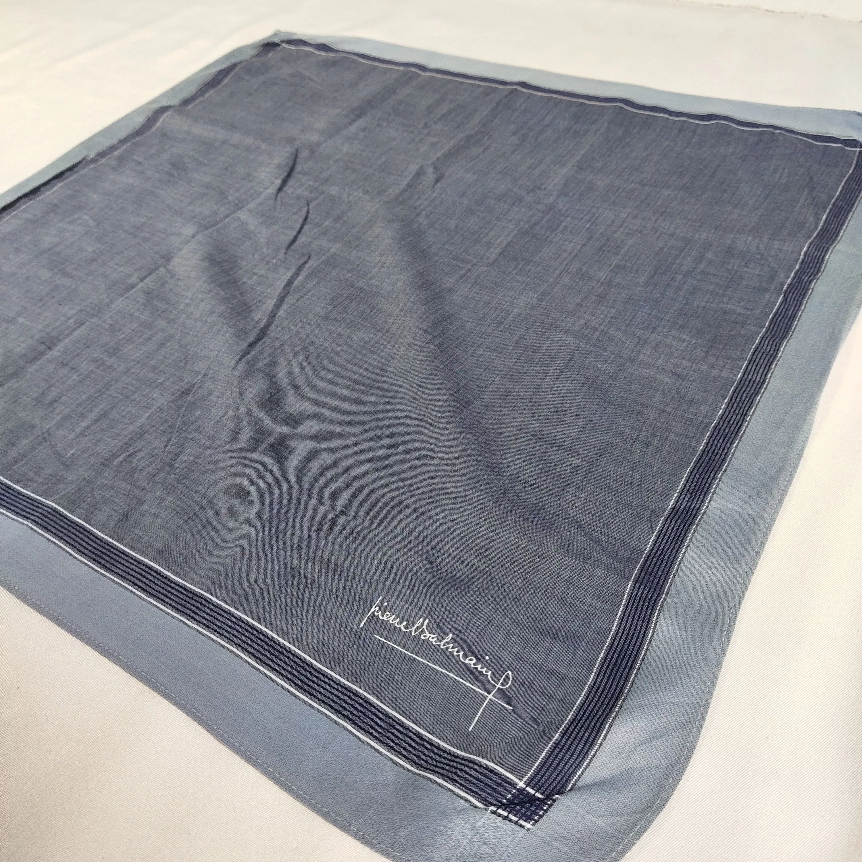 Pierre Balmain Ties Pocketsquares Pierre Balmain × Vintage Pierre Balmain Handkerchief / Neckerchief / Bandana FZ079 Blue