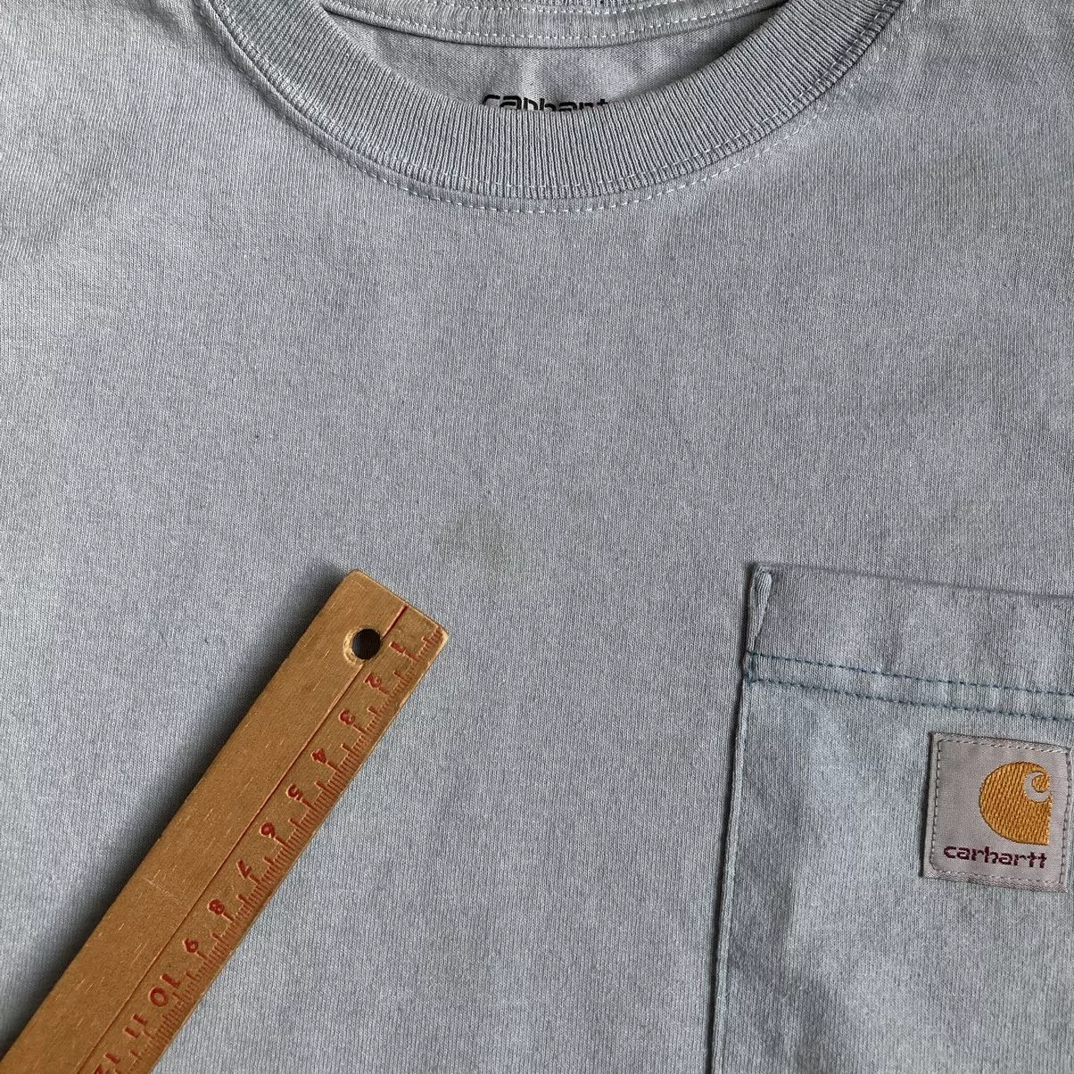 Carhartt Short Sleeve T Shirts Carhartt × Vintage Crazy Vintage Essential Blue Carhartt Pocket Tee Shirt Faded Streetwear