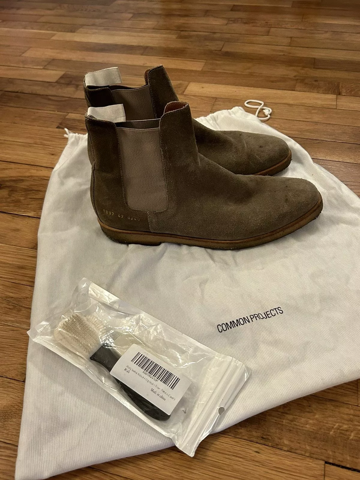Common Projects Boots Common Projects Suede Chelsea Boots in Taupe sz 42 Brown