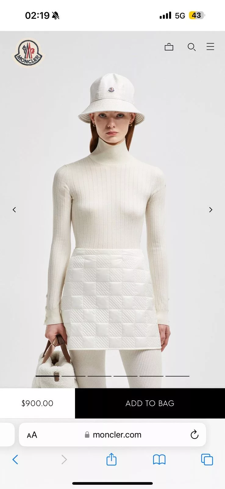 Moncler Sweaters Moncler Turtleneck Sweater NEW 900$ White