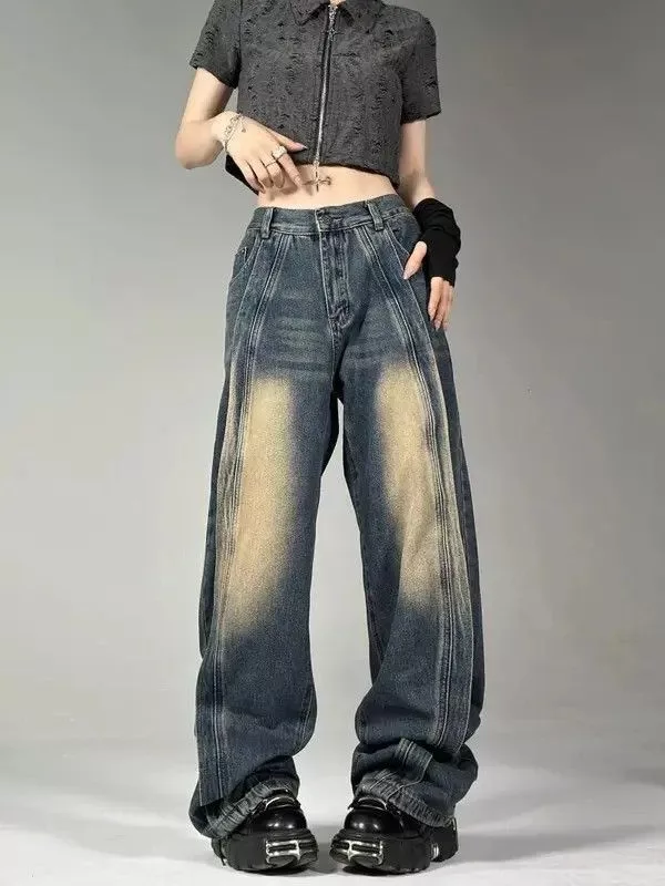 Jean Jeans Washed Retro Jeans Blue Avant-Garde