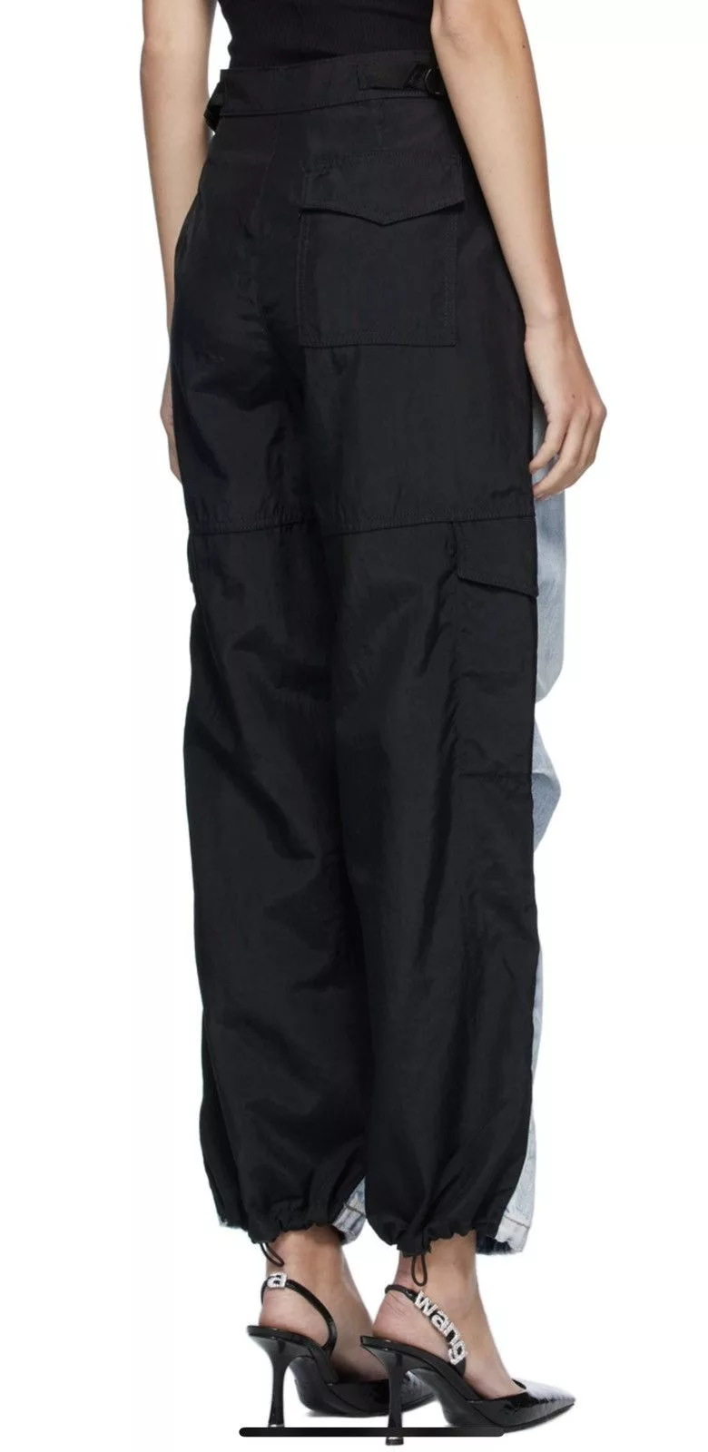 Alexander Wang Jeans Alexander Wang Blue & Black Denim Hybrid Cargo Jeans