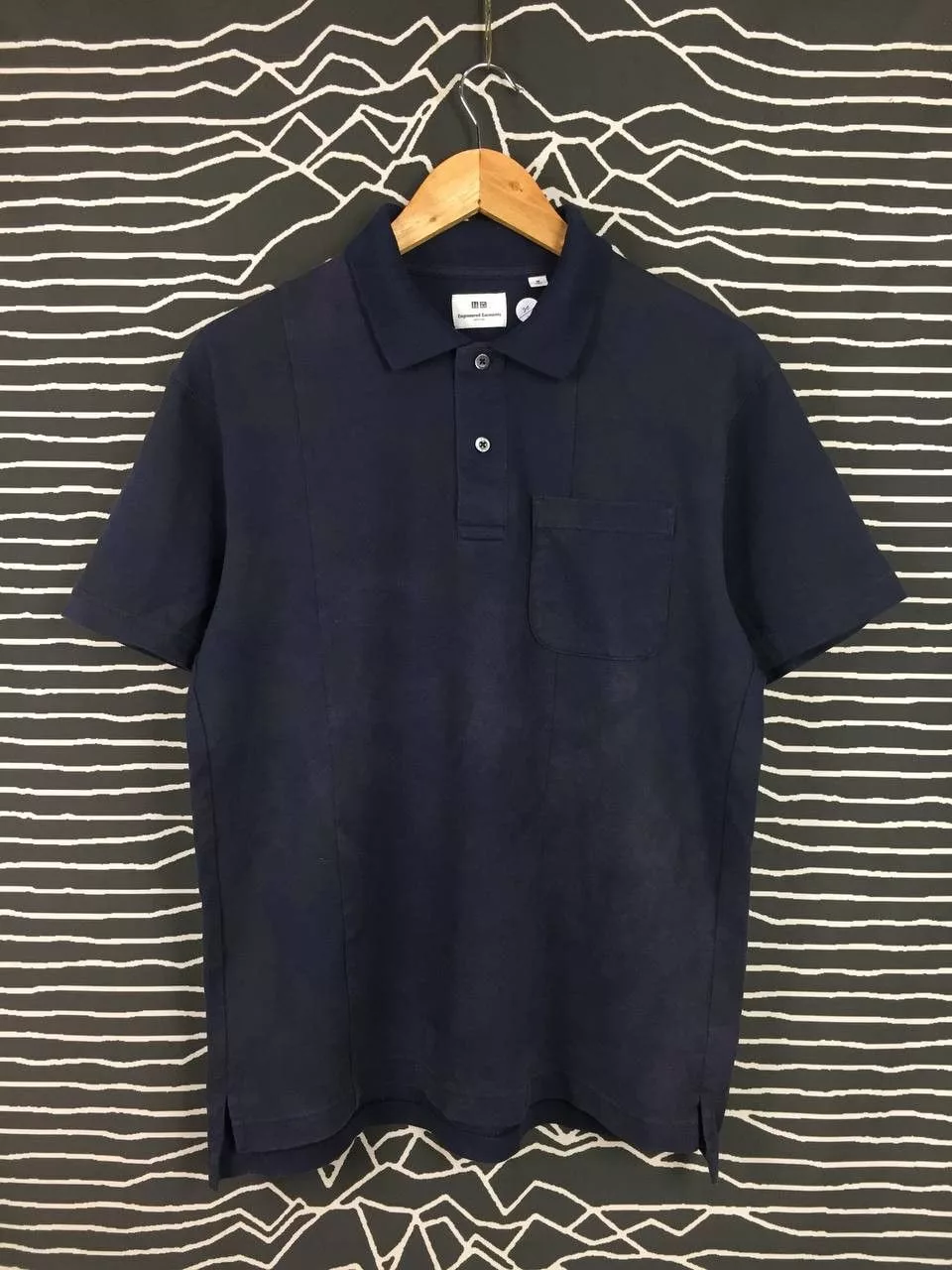 Engineered Garments Polos Engineered Garments × Japanese Brand × Uniqlo Engineered Garments x Uniqlo Pique Printed Polo Tee Blue