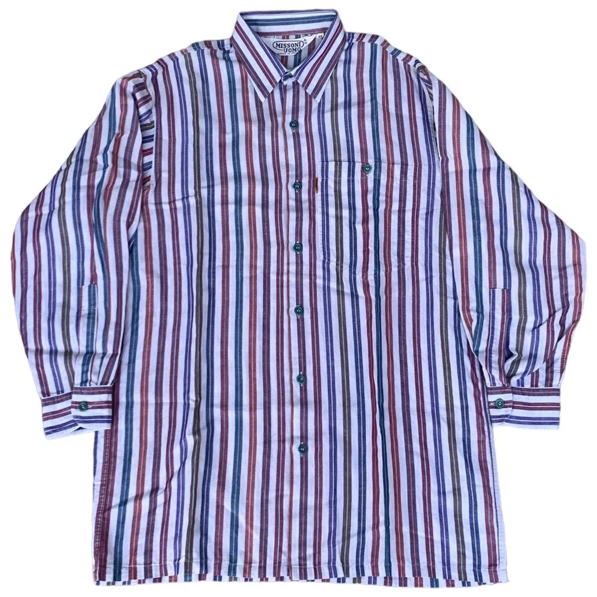 Missoni Shirts Button Ups Vintage Missoni Uomo Multicolor Striped Shirt