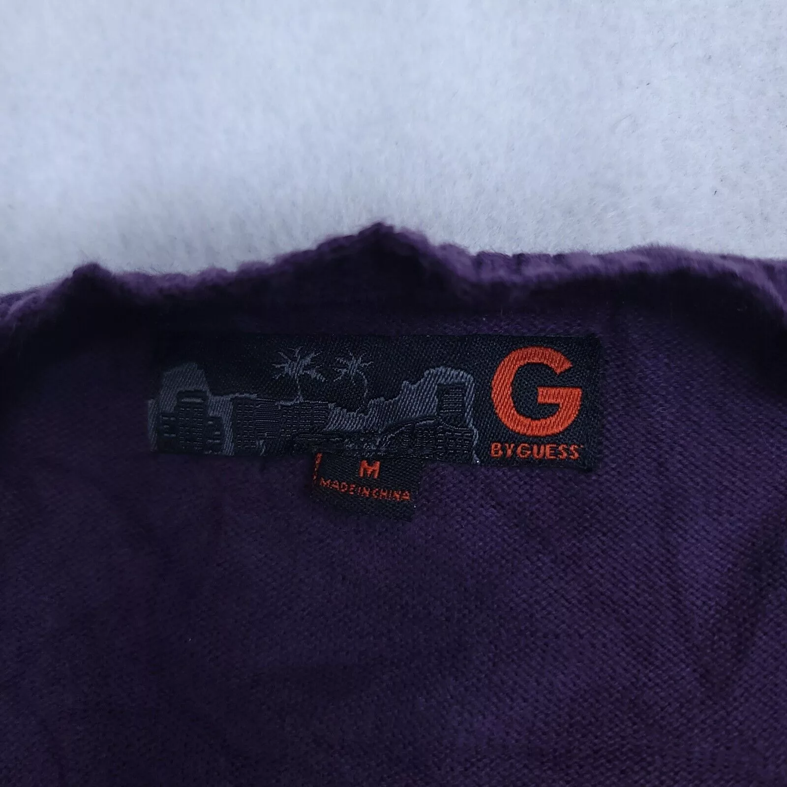 Guess Sweaters Knitwear G by Guess Pullover Sweater Mens Size Medium M Purple Black