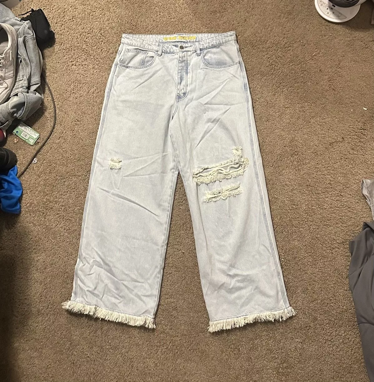 Drew House Denim Drew House × Justin Bieber Drew House Ultra baggy jeans Blue