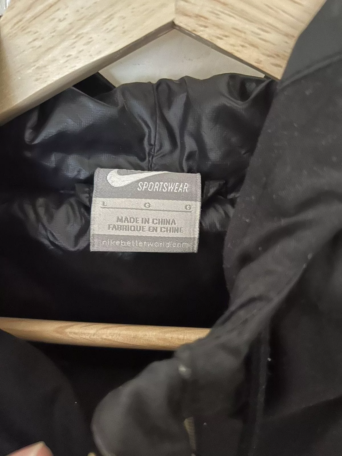 Nike Light Jackets Nike double black zip front wool blend hooded sweatshirt